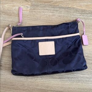 Coach Dark Blue and Light Pink Clutch